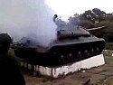 Rebels start a WWII tank right on the monument  |  Kind of amazing video, separatists in the Ukraine start a WWII tank right on the...