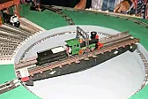 Pictures of the Layouts at the National Train Show  |  On the Euro "high speed" layout: the track had something between the railswhich...