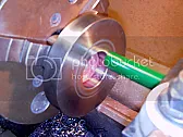 Polishing a drawing die a new way---at least to me |  This die makes a 2" dia. flanged shell from .032" dead-soft cold roll.The corner...