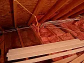 Need help routing power to building |  I would run cable inside the wall from the panel, up into the attic, across the...