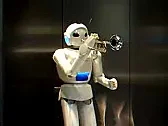 Mechanism behind trumpet playing robot? |  Well idiot, its like this, I played a trumpet, but never a sax.  Iknow a trumpet...