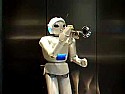 Mechanism behind trumpet playing robot? |  Well idiot, its like this, I played a trumpet, but never a sax.  Iknow a trumpet...