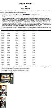 Tool reviews |  Hello AllFor lack of anything better to do I have started a review page on some...