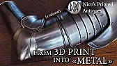Printed plate armor with a polished steel finish, shown at a cafe |  Whole suits of printed plate, finished until they read as polished steel, are...