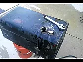 Drilling and brazing a fuel tank |  CO2 is the cheapest purge gas.  You could mostly fill the tank with water and...