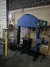 Picture of my "new" electric/hydraulic shop press  |  75 tons of crushing force. Piston is 8 inch diameter. ...